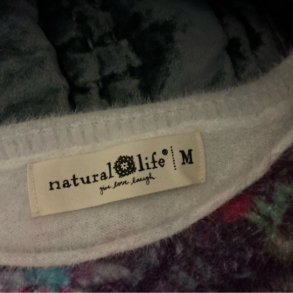 Natural Life Purple Floral Multicolor Women's Sweater NWOT - Picture 2 of 2